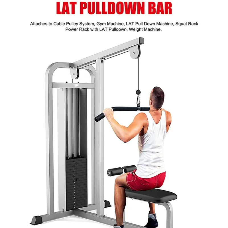 LKPCIGCXM Fitness LAT Pull Down Bar Cable Machine Attachment for Gym Exercises Tricep Back Muscles Strength Training Daraz.lk