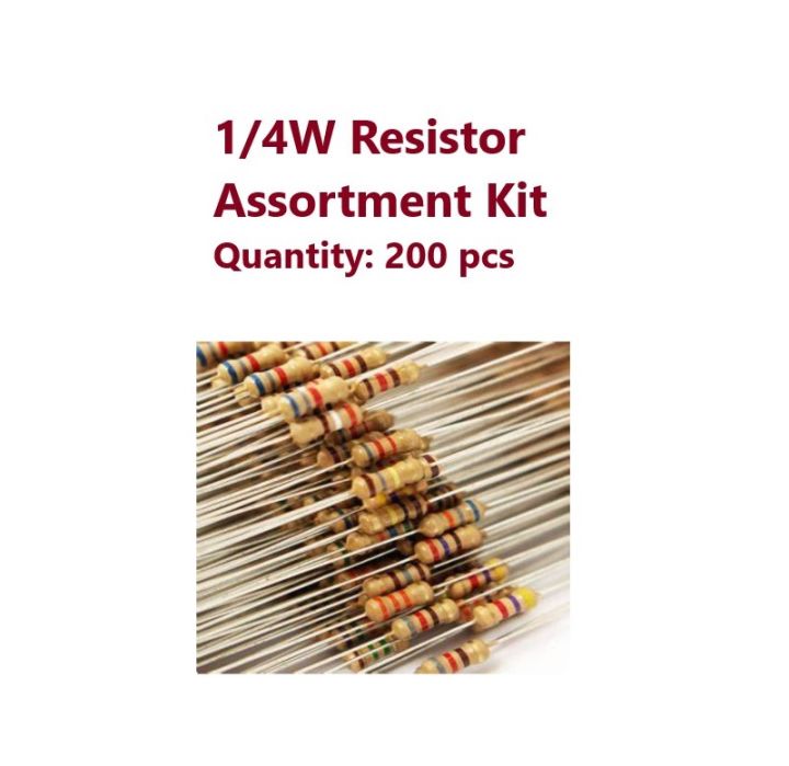 200 pcs of 1/4W Carbon Film Resistor Assortment Kit