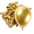 100Pcs Gold Metallic Chrome Latex Balloons, 5Inch Round Helium Balloons for Wedding Graduation Anniversary Baby Shower. 