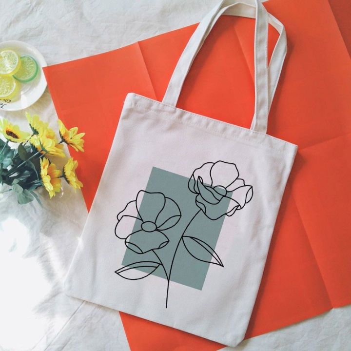 READY%20STOCK%20Aesthetic%20Art%20Canvas%20Tote%20Bag%20Aesthetic%20Line%20Drawing%20Plant%20Print%20Storage%20Bags%20Student%20Tote%20Bags%20-%20Image%206