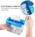 Mini Shredder Strip Cut Paper Shredder Hand Shredder with Clear Basket Paper Documents Cutting Tool for Office Home Desktop. 