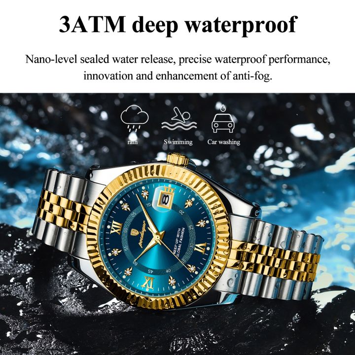 NEW +box luminous dating men's AR luxury sports POEDAG watches men's waterproof watches quartz stainless steel men's watches men's Reloj
