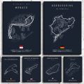 wall art F1 Imola Monaco Track Circuit Canvas Painting Formula F1 Wall Art Nordic Poster Aesthetic Motorsport Race Picture for Home Decor. 