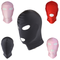 Lady Playing Adult Swim M Restraint Open Face Mask BDS Spandex Lycra Hood Mouth Eyes Headgear Horn Play Slave Toy Man. 