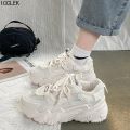 【FOOT SOFA】Women' Sneakers Thick Bottom Platform Vulcanize Casual Chunky Running Shoes for Woman Autumn Winter Female. 