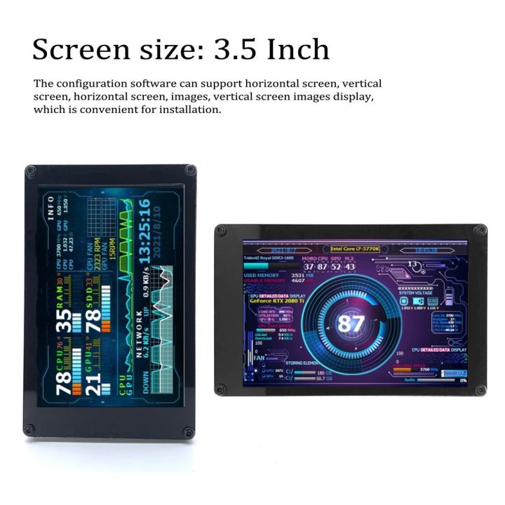 3.5%20Inch%20IPS%20Display%20Screen%20Secondary%20Screen%20Mini%20Monitor%20Horizontal%20Vertical%20Screen%20Switching%20360%C2%B0%20Rotation%20Dual%20USB%20Ports%20for%20Raspberry%20Pi%20Computers%20ITX%20PC%20Chassis%20-%20Image%205