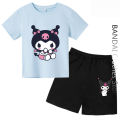 Fashion Cute Cartoon Kuromi Children's T-Shirt Kawaii Summer Tees Loose Short Sleeve Women Y2k Tops Boy Girl Shirts. 