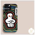 Oil Painting Colorful Line Human Couple Case Compatible for IPhone 16 11 12 13 14 15 Pro Max 7Plus XR X XS Max 7 14 15 8 16 Plus SE 2020 Cute Happy Rainbow Man Angel Eyes Soft Case. 