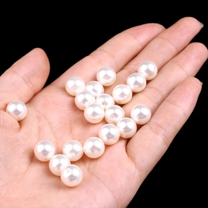White%20/%20Beige%203mm-12mm%20Pearls%20Straight%20Hole%20Making%20Jewelry%20Diy%20Round%20Beads%20Decoration%20Crafts%20-%20Image%202
