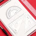 8pcs/set Geometry Compasses Ruler Protractor, Drawing Math Study Tool Kit Suit Set Square. 
