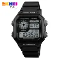 【Miga Plaza】SKMEI 1299 Men's Sports Watch Dual Time Daily Alarm Snooze Hourly Chime Timed Reminder Chronograph Countdown Calendar 50m Waterproof Backlight. 