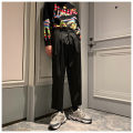 Yfashion Men Pants Solid Color Zipper Button Closure Placket Loose Straight-leg Casual Drape Trousers color. 