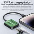 💯 Original PLEXTONE GS1 IP Audio+Charge 30W Fast Charge Headphone 3.5mm to Lightning Converter, Connector Splitter 3-in-1 Mobile Phone Sound Card Charging Adapter For Iphone x,11, 12, 13, 14, pro Max. 