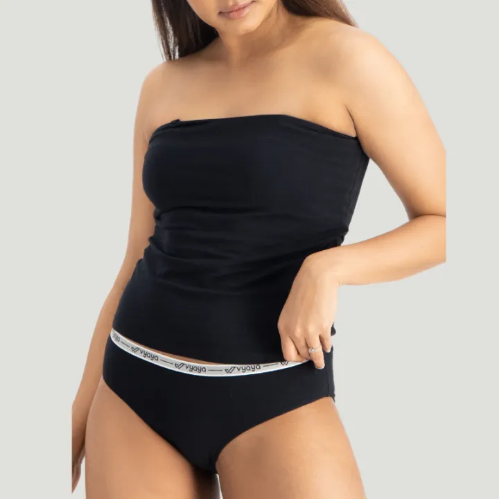 VYAYA Tube Top with straps - Black