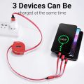 3 In 1 Retractable Data Cord Micro Type C USB Charger Cable Universal Mobile Phone Fast Charger Wire. 