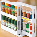 Home Kitchen Spice Organizer Rack Multi-Function Rotating Storage Shelf Slide Kitchen Cabinet Cupboard Organizer Storage Rack. 