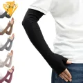 Cold Weather Arm Protectors Touchscreen Knitted Arm Warmers for Cycling Windproof Non-slip Fingerless Gloves Keep Warm in Fall Winter High Elasticity Elbow-length Sleeves. 
