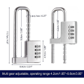 1 PCS Combination Padlock Stainless Steel Gym Locker Lock Code Long Adjustable Shackle Lock For School,Gym Silver. 
