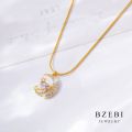 ShopSphere BZEBI 18K Gold Hitagi Moon Pendant Necklace For Women Fashion Accessories Jewelry 229N. 