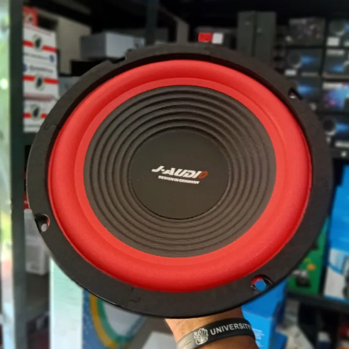 J-AUDIO 8 Inch Red Frame Super Bass 80mm Single Magnet Subwoofer ...