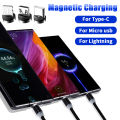 Magnetic 3A Fast Charging Micro USB Type C Cable, Charger for iPhone, Huawei, Samsung. 