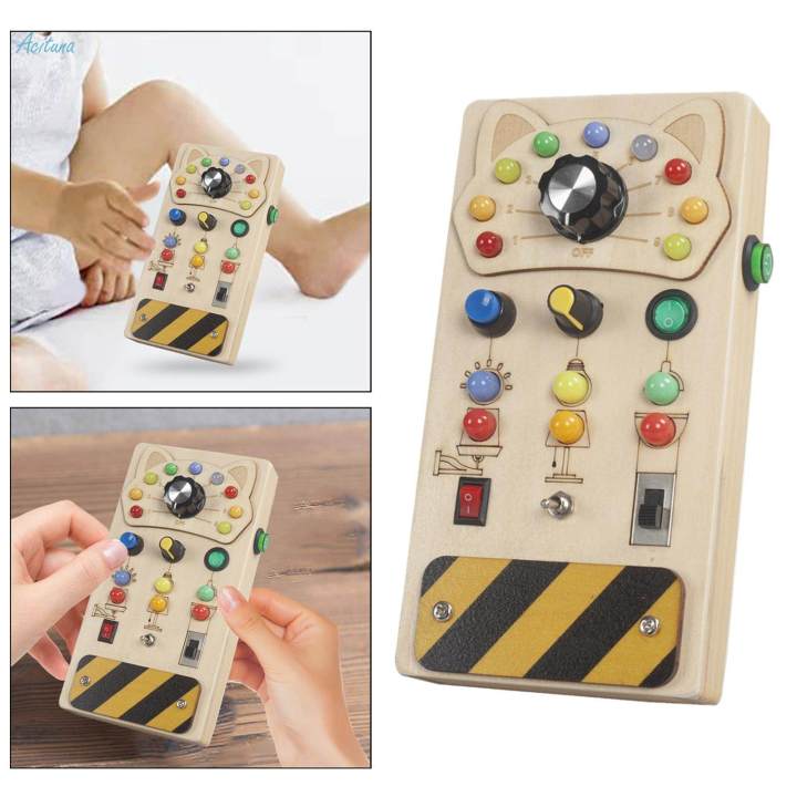 Lights%20Switch%20Busy%20Board%20Montessori%20Toy%20Button%20Busy%20Board%20Kids%20Wooden%20Control%20Panel%20Kids%20Toy%20Activity%20Sensory%20Board%20for%20Toddlers%201%202%203%20Year%20Old%20-%20Image%204