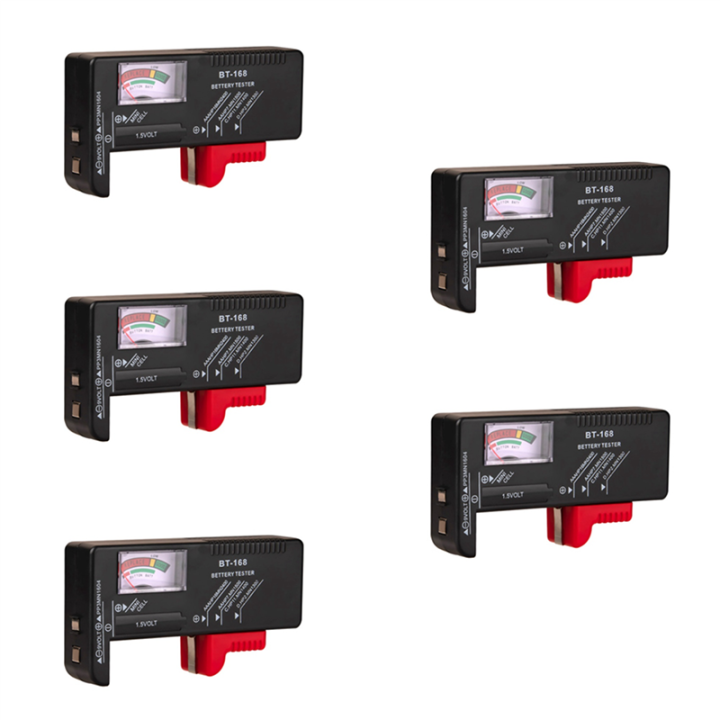 5X BT-168 AA/AAA/C/D/9V/1.5V Batteries Universal Button Cell Battery Colour Coded Meter Indicate Volt Tester Checker