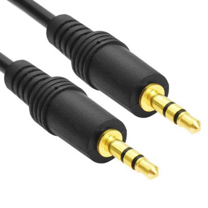 thumbnail interactive-video image 1 of 3.5mm Stereo AUX Cable – Male To Male, Gold Plated, 1m/2m/3m – Universal For Car, IPhone, Samsung, Sony, IPod 1 of 2