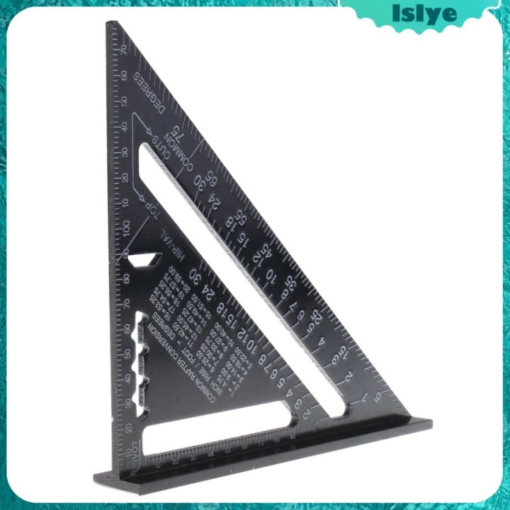 Right Angle 7 inch Aluminum Triangular Triangle Metric Scale Measure Ruler Carpenter Framing Measuring Tool