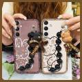 Cartoon protective case Phone Case For Samsung Galaxy A17 Back Cover silicone Waterproof Black pearl pendant cute. 
