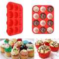 12 Cup Large Silicone Cake Mold Muffin Cup High Quality Baking Pan Cupcake Moulds Kitchen Bakeware Accessorie. 