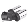 Car Universal 63mm Stainless Steel Dual Outlet Exhaust Pipe. 