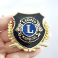 【Miga Plaza】1 x Metal LIONS CLUBS International Logo Car Auto Decorative Side Rear Emblem Badge Sticker Decal. 
