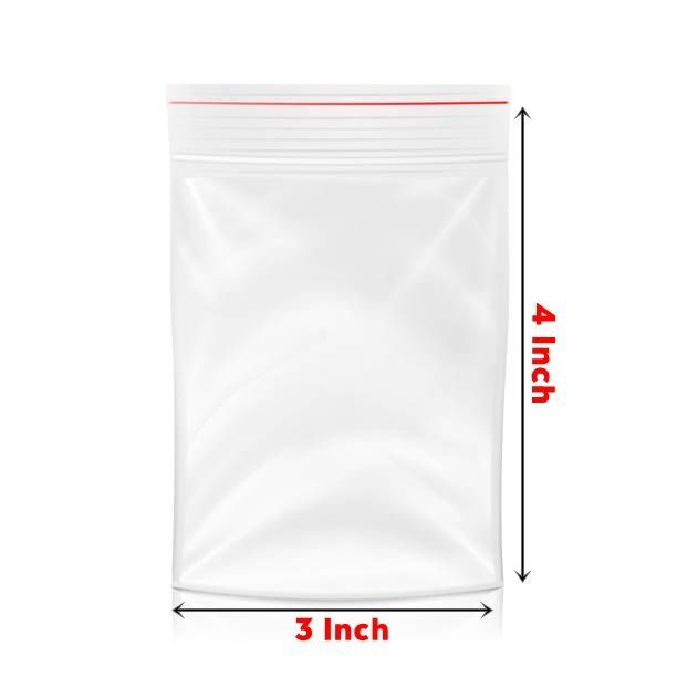 100pcs 3X4 Inch Clear Self Sealing Packaging Bags Zip Lock Poly Bags Zipper Bag