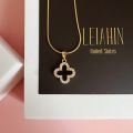 ShopSphere LEIAHIN 18K Gold 4 Leaf Clover Pendants Tala Necklace For Women Fashion Jewelry,TBK Bestie Necklaces,Korean Accessories L1. 