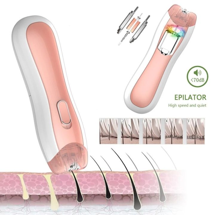 Women Electric Epilator Portable Armpit Leg Hair Removal Machine Underarms Bikini Hair Remover for Facial Wholebody Home Use