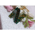Customized Resin Letter Key Tag With Name Gold Key Chain. 