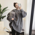 Sweater Student Sweater m Fat Women's Fitted Long Pullover m Stroke Large Size Loose Twist Lazy Jacket Korean Style. 