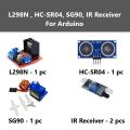 SG90 Servo Motor HC-SR04 Ultrasonic Sensor L298N Motor Driver IR Obstacle Avoidance Sensor for Arduino. 