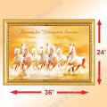 Horse Picture Frame  | Gold fiber framed horse photo frame ( 36*24 inches ). 