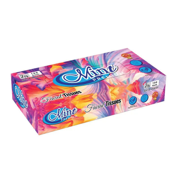 MINT PREMIUM FACIAL TISSUES - 100'S