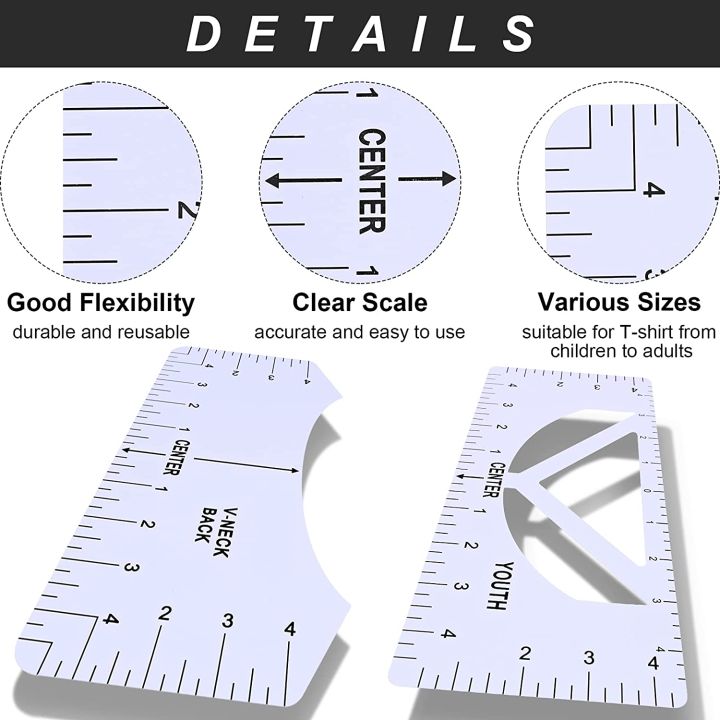 13%20Pieces%20T-Shirt%20Ruler%20Guide%20Set,T-Shirt%20Ruler%20Tool,DIY%20Printing%20Rulers%20for%20Heat%20Press%20T-Shirt%20Center%20Design%20-%20Image%203