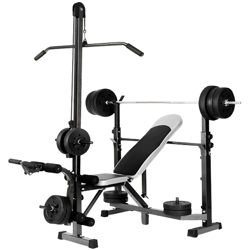 Hingbo Weight Lifting Bench with Lat Pull Down Tower - Full Bench