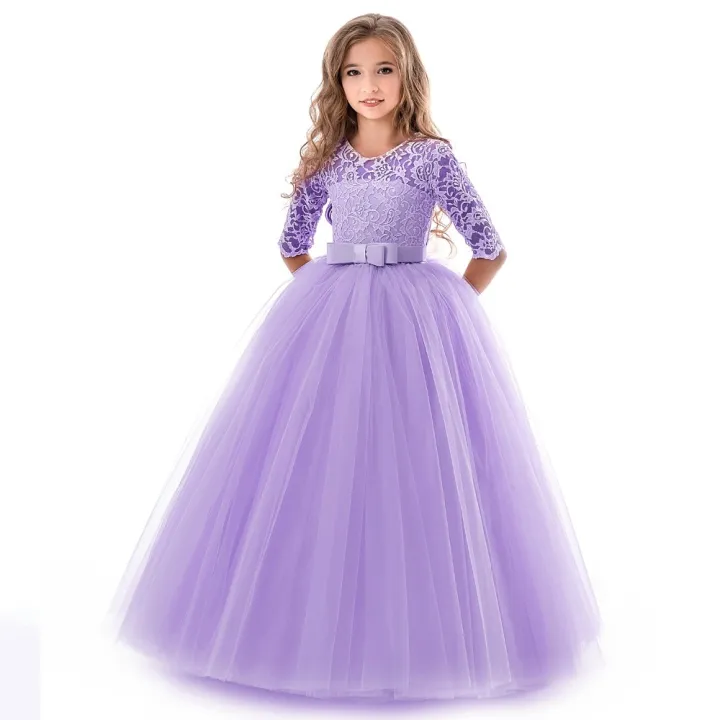 Lace%20Princess%20Dress%20for%20Girls%206-14%20Yrs%20Long%20Sleeve%20Wedding%20Party%20Gown%20Birthday%20Children%20Tulle%20Dress%20Teenage%20Formal%20Long%20Dress%20-%20Image%206
