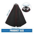 Car Shift Boot Cover Universal Gear Shift Knob Boot Dust Cover Faux Leather Black with Red Line. 