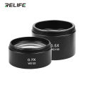 RELIFE 0.5X 0.7X Trinocular Stereo Zoom Microscope Barlow Glass Lens Thread 48mm Microscope Auxiliary Lens Objective Glass Lens. 