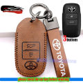 Toyota Veloz Yaris Raize Avanza Vios car key case genuine leather key cover Toyota keychain. 