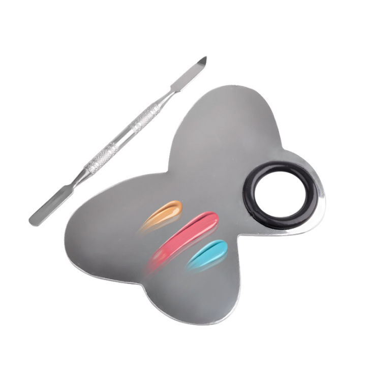 Makeup%20Palette,%20Stainless%20Steel%20Metal%20Mixing%20Palette%20with%20Spatula%20Artist%20Tool%20for%20Mixing%20Foundation%20Nail-Art%20-%20Image%207