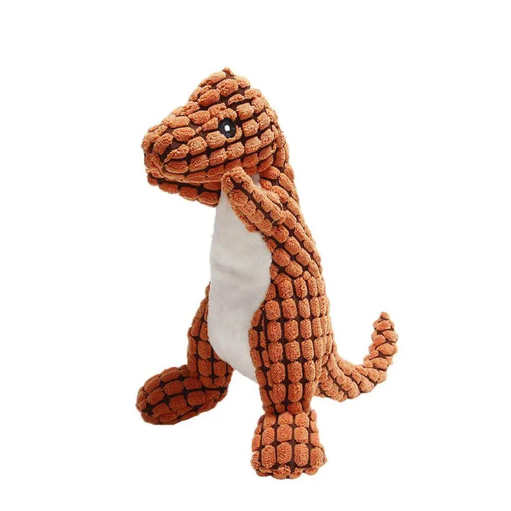 Cute Dinosaur Shaped Pet Molar Toys Bite Resistant Animal Chew Dog Squeaky Plush Toy for Puppy to Clean Teeth Pet Accessories
