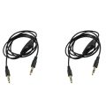 4Pcs 3.5mm M/M Stereo Headphone Audio Extension Cable Cord with Volume Control Black. 